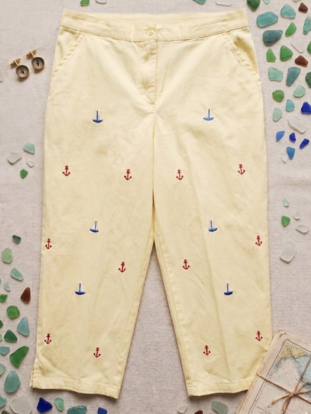 Embroidered Nautical Capris